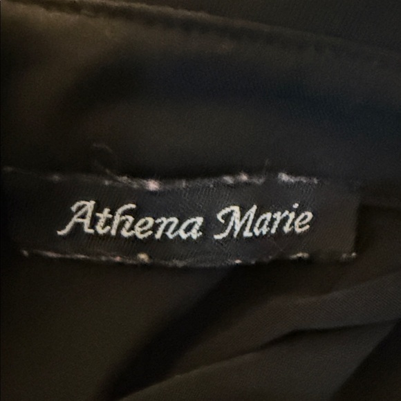 Athena Marie Elegant Black Blouse with Mesh Sleeves and Beaded Collar - Picture 4 of 4